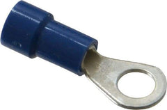 Made in USA - 16-14 AWG Fully Insulated Crimp Connection Circular Ring Terminal - #10 Stud, Copper Contact - Eagle Tool & Supply