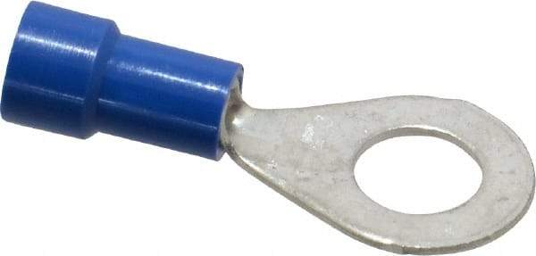 Made in USA - 16-14 AWG Fully Insulated Crimp Connection Circular Ring Terminal - 1/4" Stud, Copper Contact - Eagle Tool & Supply