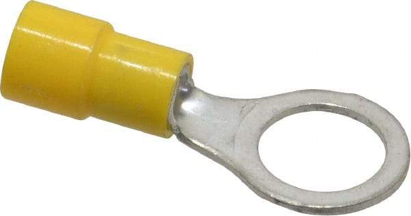 Made in USA - 12-10 AWG Fully Insulated Crimp Connection Circular Ring Terminal - 3/8" Stud, Copper Contact - Eagle Tool & Supply