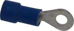 Made in USA - 16-14 AWG Fully Insulated Crimp Connection Circular Ring Terminal - #6 Stud, Copper Contact - Eagle Tool & Supply