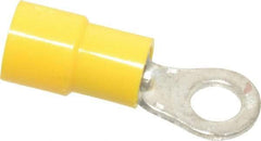 Made in USA - 12-10 AWG Fully Insulated Crimp Connection Circular Ring Terminal - #10 Stud, Copper Contact - Eagle Tool & Supply