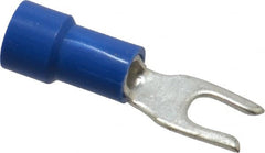 Made in USA - #6 Stud, 16 to 14 AWG Compatible, Fully Insulated, Crimp Connection, Standard Fork Terminal - Eagle Tool & Supply