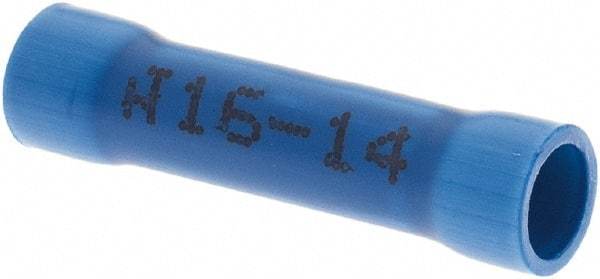 Made in USA - 16 to 14 AWG Compatible, Butt Splice Terminal - Blue - Eagle Tool & Supply