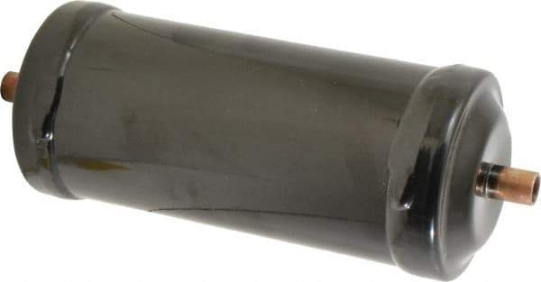 Parker - 3/8" Connection, 3" Diam, 8.86" Long, Refrigeration Liquid Line Filter Dryer - 7-3/4" Cutout Length, 361 Drops Water Capacity - Eagle Tool & Supply