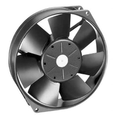 EBM Papst - 12 Volts, DC, 212 CFM, Round Tube Axial Fan - 1 Amp Rating, 5.91" High x 5.91" Wide x 1-1/2" Deep - Eagle Tool & Supply