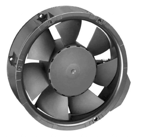 EBM Papst - 48 Volts, DC, 241 CFM, Round Tube Axial Fan - 0.35 Amp Rating, 6.77" High x 6.77" Wide x 2.01" Deep - Eagle Tool & Supply