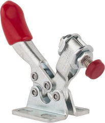 De-Sta-Co - 60 Lb Holding Capacity, Horizontal Handle, Manual Hold Down Toggle Clamp - 80° Handle Movement, 90° Bar Opening, U-Bar, Flanged Base, Electro-Plated Zinc, Carbon Steel - Eagle Tool & Supply