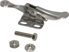 De-Sta-Co - 75 Lb Holding Capacity, Horizontal Handle, Manual Hold Down Toggle Clamp - 82° Handle Movement, 94° Bar Opening, Solid Bar, Flanged Base, Stainless Steel - Eagle Tool & Supply