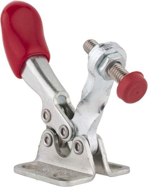 De-Sta-Co - 60 Lb Holding Capacity, Horizontal Handle, Manual Hold Down Toggle Clamp - 82° Handle Movement, 94° Bar Opening, Solid Bar, Flanged Base, Electro-Plated Zinc, Carbon Steel - Eagle Tool & Supply