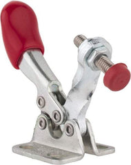 De-Sta-Co - 60 Lb Holding Capacity, Horizontal Handle, Manual Hold Down Toggle Clamp - 82° Handle Movement, 94° Bar Opening, Solid Bar, Flanged Base, Electro-Plated Zinc, Carbon Steel - Eagle Tool & Supply