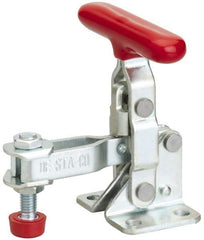 De-Sta-Co - 100 Lb Holding Capacity, Vertical Handle, Manual Hold Down Toggle Clamp - 55° Handle Movement, 100° Bar Opening, U-Bar, Flanged Base, Electro-Plated Zinc, Carbon Steel - Eagle Tool & Supply