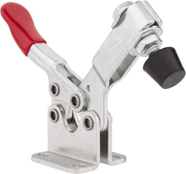 De-Sta-Co - 200 Lb Holding Capacity, Horizontal Handle, Manual Hold Down Toggle Clamp - 78° Handle Movement, 87° Bar Opening, U-Bar, Flanged Base, Electro-Plated Zinc, Carbon Steel - Eagle Tool & Supply