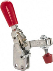 De-Sta-Co - 200 Lb Holding Capacity, Vertical Handle, Manual Hold Down Toggle Clamp - 65° Handle Movement, 105° Bar Opening, U-Bar, Straight Base, Electro-Plated Zinc, Carbon Steel - Eagle Tool & Supply