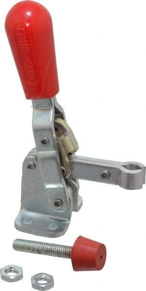 De-Sta-Co - 200 Lb Holding Capacity, Vertical Handle, Manual Hold Down Toggle Clamp - 65° Handle Movement, 105° Bar Opening, U-Bar, Flanged Base, Electro-Plated Zinc, Carbon Steel - Eagle Tool & Supply