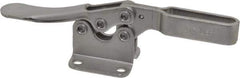 De-Sta-Co - 200 Lb Holding Capacity, Horizontal Handle, Manual Hold Down Toggle Clamp - 78° Handle Movement, 87° Bar Opening, U-Bar, Flanged Base, Electro-Plated Zinc, Stainless Steel - Eagle Tool & Supply