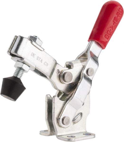 De-Sta-Co - 375 Lb Holding Capacity, Vertical Handle, Manual Hold Down Toggle Clamp - 62° Handle Movement, 115° Bar Opening, U-Bar, Flanged Base, Carbon Steel - Eagle Tool & Supply