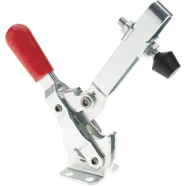 De-Sta-Co - 375 Lb Holding Capacity, Vertical Handle, Manual Hold Down Toggle Clamp - 57° Handle Movement, 99° Bar Opening, U-Bar, Flanged Base, Electro-Plated Zinc, Carbon Steel - Eagle Tool & Supply