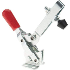 De-Sta-Co - 375 Lb Holding Capacity, Vertical Handle, Manual Hold Down Toggle Clamp - 57° Handle Movement, 99° Bar Opening, U-Bar, Flanged Base, Electro-Plated Zinc, Carbon Steel - Eagle Tool & Supply