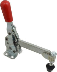 De-Sta-Co - 500 Lb Holding Capacity, Vertical Handle, Manual Hold Down Toggle Clamp - 57° Handle Movement, 99° Bar Opening, Solid Bar, Flanged Base, Electro-Plated Zinc, Carbon Steel - Eagle Tool & Supply