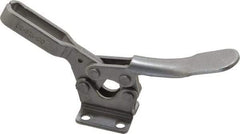 De-Sta-Co - 600 Lb Holding Capacity, Horizontal Handle, Manual Hold Down Toggle Clamp - 70° Handle Movement, 92° Bar Opening, U-Bar, Flanged Base, Electro-Plated Zinc, Stainless Steel - Eagle Tool & Supply