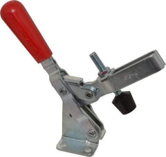 De-Sta-Co - 600 Lb Holding Capacity, Vertical Handle, Manual Hold Down Toggle Clamp - 58° Handle Movement, 103° Bar Opening, U-Bar, Flanged Base, Electro-Plated Zinc, Carbon Steel - Eagle Tool & Supply