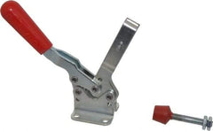 De-Sta-Co - 750 Lb Holding Capacity, Horizontal Handle, Manual Hold Down Toggle Clamp - 70° Handle Movement, 92° Bar Opening, U-Bar, Flanged Base, Electro-Plated Zinc, Carbon Steel - Eagle Tool & Supply