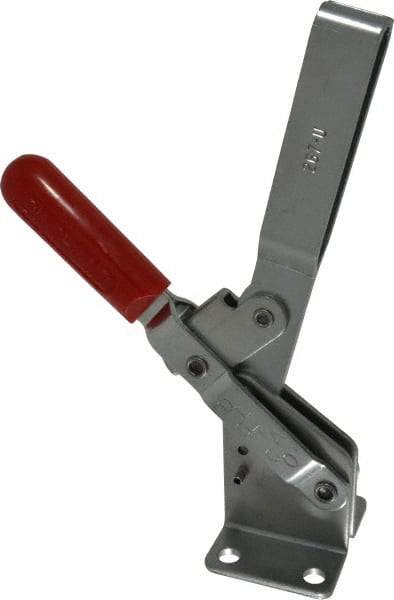 De-Sta-Co - 1,200 Lb Holding Capacity, Vertical Handle, Manual Hold Down Toggle Clamp - 72° Handle Movement, 140° Bar Opening, U-Bar, Flanged Base, Carbon Steel - Eagle Tool & Supply