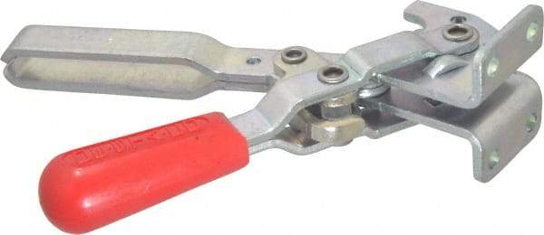 De-Sta-Co - 1,000 Lb Holding Capacity, Vertical Handle, Manual Hold Down Toggle Clamp - 67° Handle Movement, 120° Bar Opening, U-Bar, Flanged Base, Electro-Plated Zinc, Carbon Steel - Eagle Tool & Supply