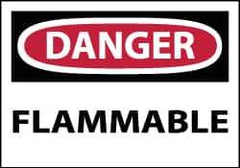 NMC - Danger - Flammable, Pressure Sensitive Vinyl Fire Sign - 5" Wide x 3" High - Eagle Tool & Supply