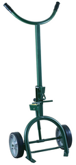 Drum Truck - Adjustable/Replaceable Chime Hook for steel or fiber drums - Spring loaded - 10" M.O.R wheels - Eagle Tool & Supply