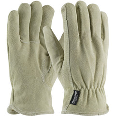 ‎77-289TL/L Insulated Drivers Gloves - Split Cowhide Drivers - Premium - Thinsulate Lining - Beige - Key Thumb - Exact Industrial Supply
