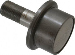 Osborn International - 1-1/4" Roller Diam x 27/32" Width, 1/2" Stud Diam x 1-1/4" Length, Flanged Concentric Stud Load Runner - Steel, 5/8" Thread Length, 1/2-20 Thread, 2-3/32" OAL, 600 Lb Dynamic Cap - Eagle Tool & Supply