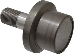 Osborn International - 2" Roller Diam x 1-11/16" Width, 7/8" Stud Diam x 2" Length, Flanged Concentric Stud Load Runner - Steel, 1-1/8" Thread Length, 7/8-14 Thread, 3-11/16" OAL, 1,620 Lb Dynamic Cap - Eagle Tool & Supply