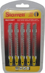 Starrett - 4" Long, 10 Teeth per Inch, Bi-Metal Jig Saw Blade - Toothed Edge, 5/16" Wide x 0.05" Thick, U-Shank, Ground Taper Tooth Set - Eagle Tool & Supply