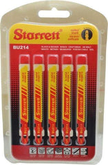 Starrett - 3" Long, 14 Teeth per Inch, Bi-Metal Jig Saw Blade - Toothed Edge, 5/16" Wide x 0.04" Thick, U-Shank, Wavy Tooth Set - Eagle Tool & Supply