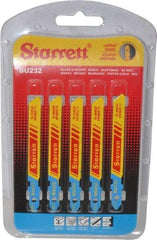 Starrett - 3" Long, 32 Teeth per Inch, Bi-Metal Jig Saw Blade - Toothed Edge, 5/16" Wide x 0.04" Thick, U-Shank, Wavy Tooth Set - Eagle Tool & Supply