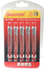 Starrett - 3" Long, Bi-Metal Jig Saw Blade - Continuous Edge, 5/16" Wide x 0.04" Thick, U-Shank - Eagle Tool & Supply