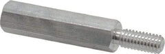 Electro Hardware - M4x0.70, 33.53mm OAL, 6mm Across Flats, Aluminum Hex Male/Female Circuit Board Standoffs - 11.1mm Thread Depth, 24mm Body Length, Uncoated - Eagle Tool & Supply