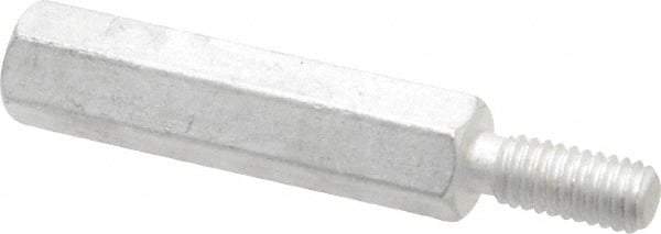 Electro Hardware - M4x0.70, 34.53mm OAL, 6mm Across Flats, Aluminum Hex Male/Female Circuit Board Standoffs - 11.1mm Thread Depth, 25mm Body Length, Uncoated - Eagle Tool & Supply