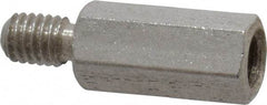 Electro Hardware - M3x0.50, 14.76mm OAL, 4.5mm Across Flats, Stainless Steel Hex Male/Female Circuit Board Standoffs - 6.4mm Thread Depth, 10mm Body Length, Uncoated - Eagle Tool & Supply