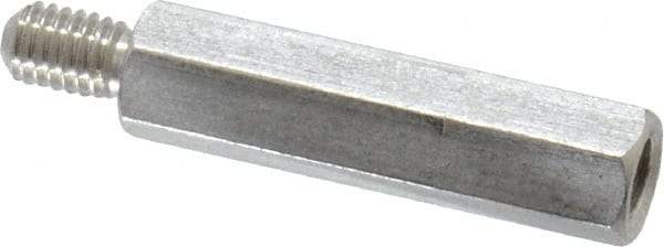 Electro Hardware - M3x0.50, 22.76mm OAL, 4.5mm Across Flats, Stainless Steel Hex Male/Female Circuit Board Standoffs - 6.4mm Thread Depth, 18mm Body Length, Uncoated - Eagle Tool & Supply