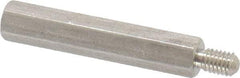 Electro Hardware - M3x0.50, 28.76mm OAL, 4.5mm Across Flats, Stainless Steel Hex Male/Female Circuit Board Standoffs - 6.4mm Thread Depth, 24mm Body Length, Uncoated - Eagle Tool & Supply