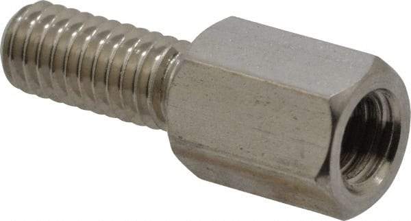Electro Hardware - M4x0.70, 17.53mm OAL, 6mm Across Flats, Stainless Steel Hex Male/Female Circuit Board Standoffs - 11.1mm Thread Depth, 8mm Body Length, Uncoated - Eagle Tool & Supply