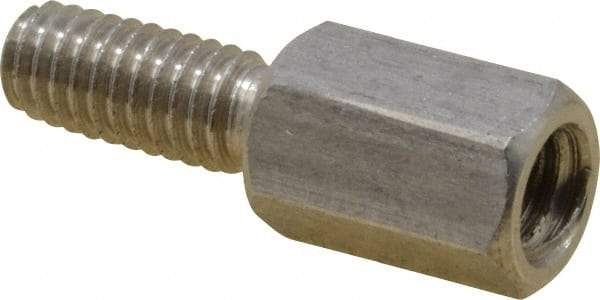 Electro Hardware - M4x0.70, 18.53mm OAL, 6mm Across Flats, Stainless Steel Hex Male/Female Circuit Board Standoffs - 11.1mm Thread Depth, 9mm Body Length, Uncoated - Eagle Tool & Supply