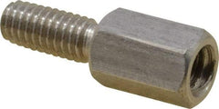 Electro Hardware - M4x0.70, 18.53mm OAL, 6mm Across Flats, Stainless Steel Hex Male/Female Circuit Board Standoffs - 11.1mm Thread Depth, 9mm Body Length, Uncoated - Eagle Tool & Supply