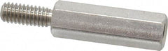 Electro Hardware - M4x0.70, 29.53mm OAL, 6mm Across Flats, Stainless Steel Hex Male/Female Circuit Board Standoffs - 11.1mm Thread Depth, 20mm Body Length, Uncoated - Eagle Tool & Supply