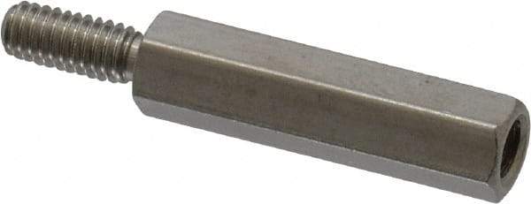 Electro Hardware - M4x0.70, 33.53mm OAL, 6mm Across Flats, Stainless Steel Hex Male/Female Circuit Board Standoffs - 11.1mm Thread Depth, 24mm Body Length, Uncoated - Eagle Tool & Supply