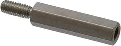 Electro Hardware - M4x0.70, 33.53mm OAL, 6mm Across Flats, Stainless Steel Hex Male/Female Circuit Board Standoffs - 11.1mm Thread Depth, 24mm Body Length, Uncoated - Eagle Tool & Supply