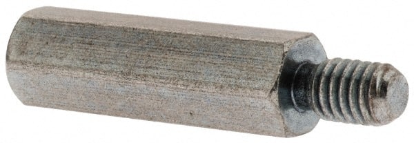 Electro Hardware - #6-32, 0.5929" OAL, 3/16" Across Flats, Brass Male/Female Hex Circuit Board Standoff - Eagle Tool & Supply