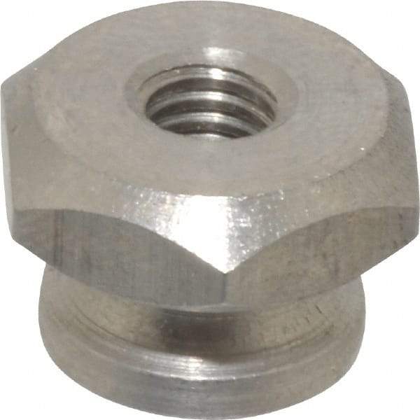 Electro Hardware - #10-32 UNF Thread, Uncoated, Grade 303 Stainless Steel Hex Thumb Nut - 11/32" Overall Height, 1/2" Head Diam - Eagle Tool & Supply